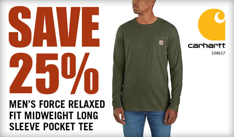 Men's Force Relaxed Fit Midweight Long-Sleeve Pocket Tee
