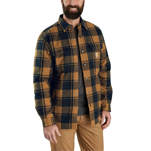 Relaxed Fit Flannel Sherpa Lined Shirt Jac