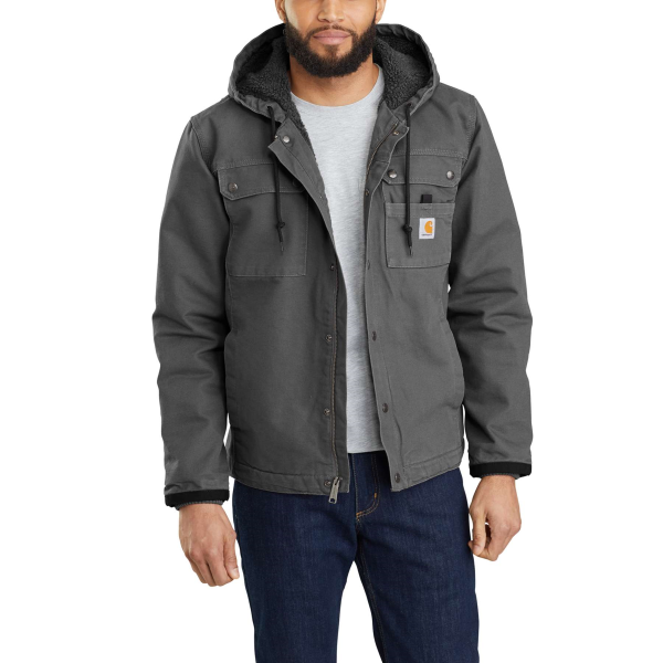 Relaxed Fit Washed Duck Sherpa Lined Utility Jacket