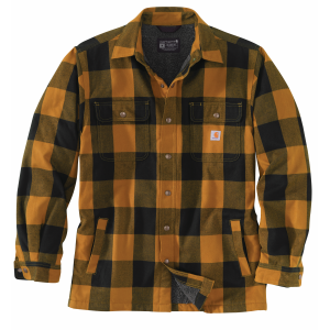 Men's  Relaxed Fit Heavy-Weight Flannel Sherpa Lined Shirt Jac
