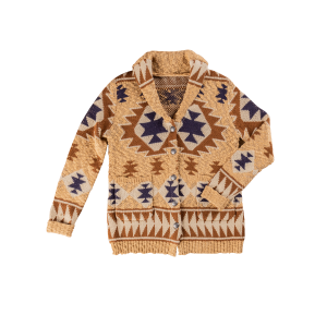 Women's  Aztec Cardigan Sweater Tan/Navy