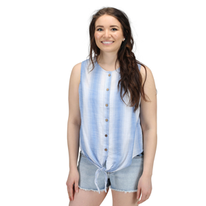 Women's  Woven Sleeveless Button Down Shirt