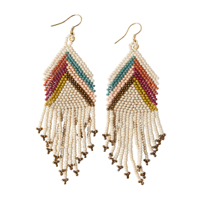 Ivory Gold Muted Chevron Earring