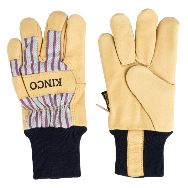 Lined Premium Grain Pigskin Palm Knit Wrist Glove