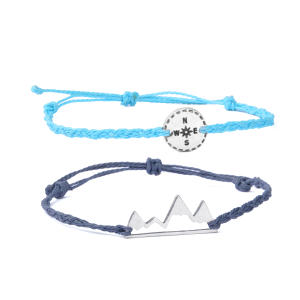 Women's  Adjustable Compass Mountain Bracelets Set