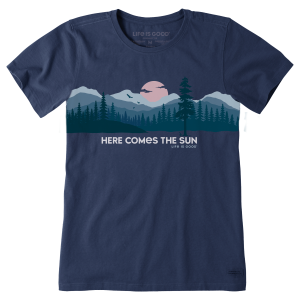 Women's  Here Comes The Sun Landscape Short Sleeve Crusher Tee