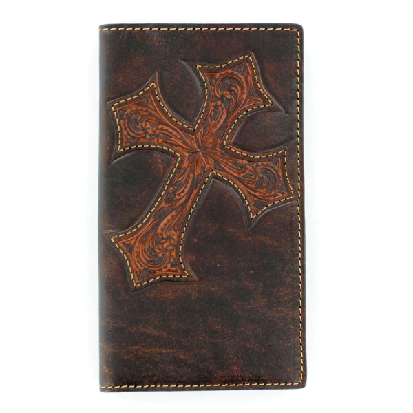 Diagonal Cross Leather Wallet