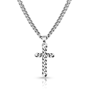 Men's  Braided Cross Necklace