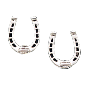 Women's  Small Silver Horseshoe Earrings