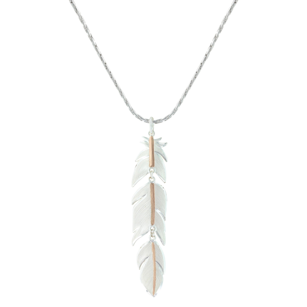 Rose Gold Plume Feather Necklace