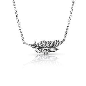 Women's  Frayed Singleton Feather Necklace