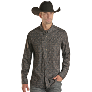 Men's  Tek Geometric Western Long Sleeve Snap Shirt