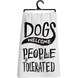 Dogs Welcome Dish Towel