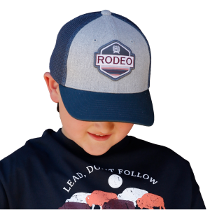 Boys'  Navy and Gray Rodeo Patch Trucker Cap