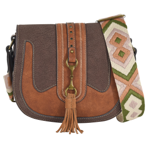 Women's  Textured Trim Saddle Bag