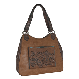 Women's  Tooled Front Pocket Tote Bag