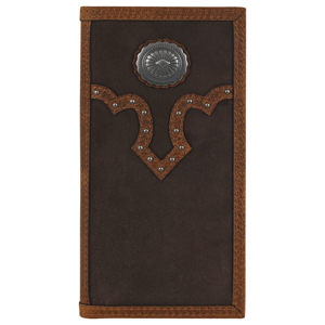 Men's  Brown With Yoke And Concho Rodeo Wallet