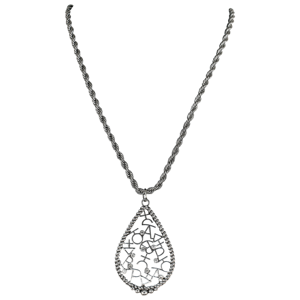 Women's  Rope Chain with Rope Teardrop And Brand Pendant Necklace