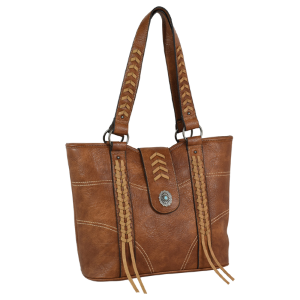 Women's  Tote Brown With Laced Trim