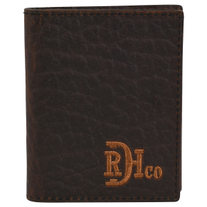 Men's  Bison Grain Leather Bifold Card Case