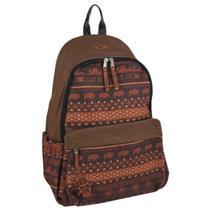 Unisex Rust Aztec with Bison Backpack