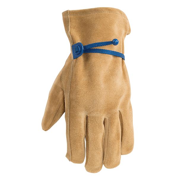 Genuine Split Leather Work Gloves with Adjustable Wrist