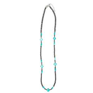Women's  36" Faux Navajo Pearl and Turquoise Necklace