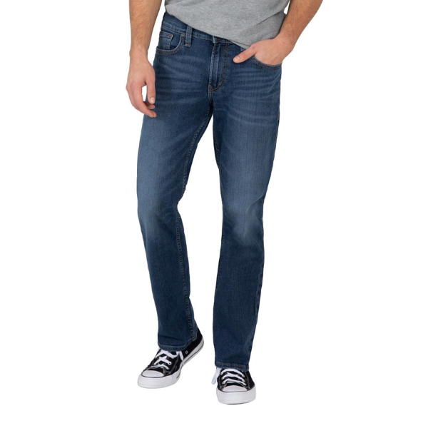 Relaxed Fit Straight Leg Mid Rise Jean