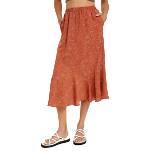Women's  Abstract Dot Print Asymmetrical Midi Skirt