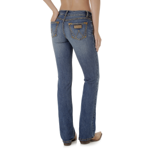 Women's  Retro Mae W Pocket Mid Rise Boot Cut Jean