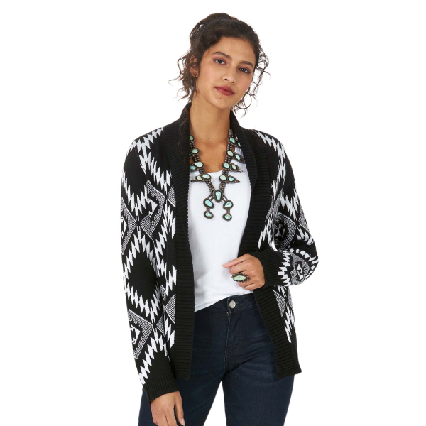 Retro Aztec Shawl Collar Sweater