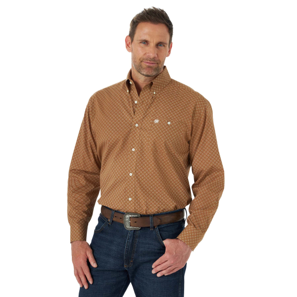 Classics Brown Print Long Sleeve Button Down Shirt
