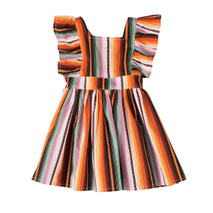 Girls'  Infant/Toddler Orange Ruffle Plaid Dress