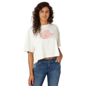 Women's  Retro Long Live Cowgirls Short Sleeve Cropped Tee