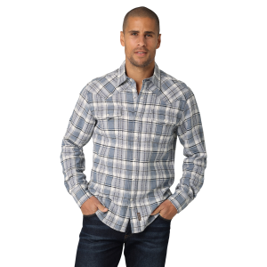 Men's  Retro Premium Long Sleeve Snap Plaid Shirt