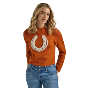 Women's  Retro Fuzzy Horseshoe Sweater