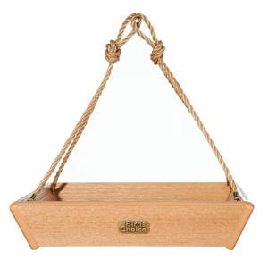 Hanging Tray Bird Feeder Spruce Creek Collection in Natural Teak Recycled Plastic