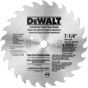7-1/4" 26 Teeth Steel Saw Blade - DW3323