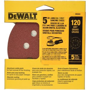 5" 120 Grit 8 Hole Hook And Loop Paper Disc - DW4303