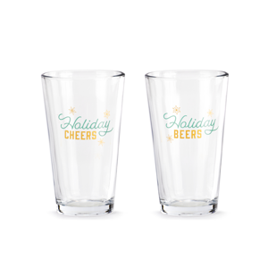 Holiday Cheers & Beers Pint Glasses - Set of 2