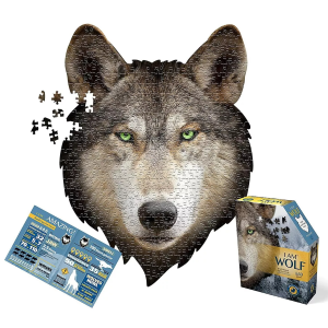 I Am Wolf Head-Shaped Jigsaw Puzzle