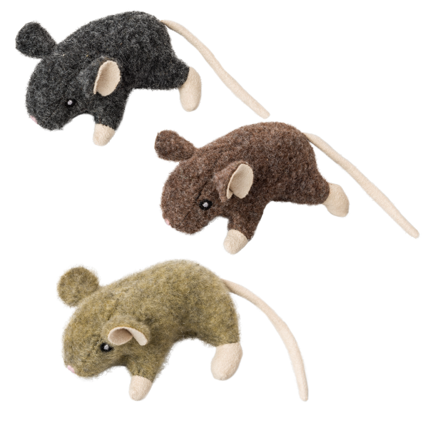 Wool Mouse Willie Cat Toy with Catnip - Assorted