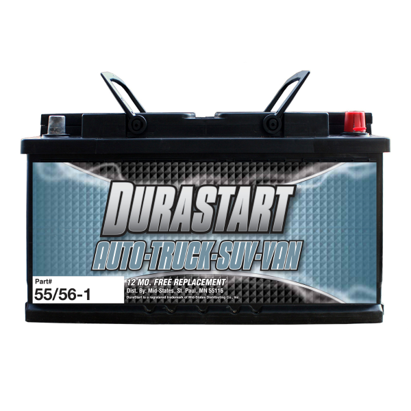 Durastart - 55/56-1 - BCI Group Size 56 - 580cca - Auto / Truck / SUV 12 Volt Battery