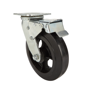6" Rubber Swivel Plate Caster with Brake