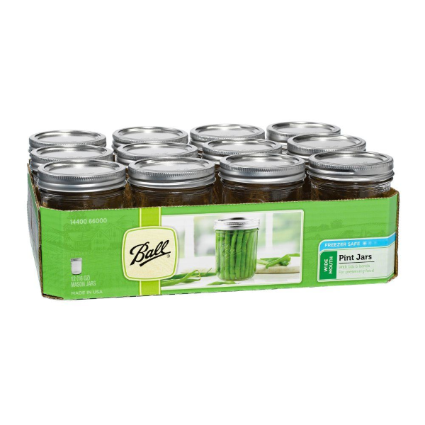 16 oz Wide Mouth Mason Canning Jar - 12 Count