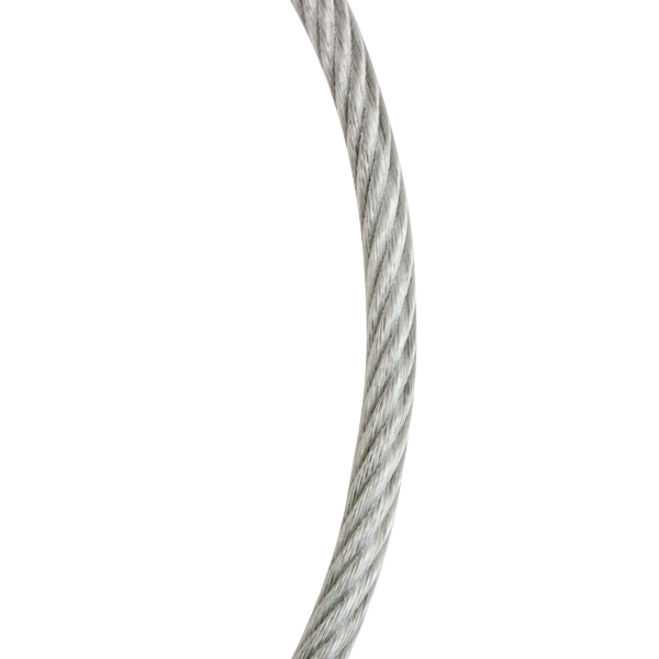 Wire Rope Cable 7X19, Galvanized, Vinyl Coated Clear, 1/4"-5/16" X 200'