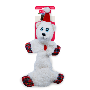 Holiday Flopzie Polar Bear Dog Toy