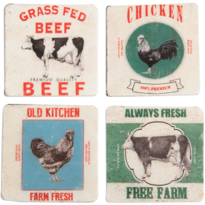 Set of 4 Farm Fed Coaster