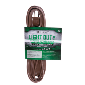 16 Gauge Light Duty Indoor Extension Cord - Brown