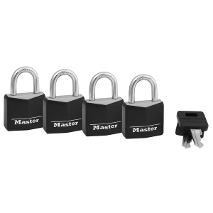 1-3/16" Wide Covered Solid Body Padlock 4-Pack